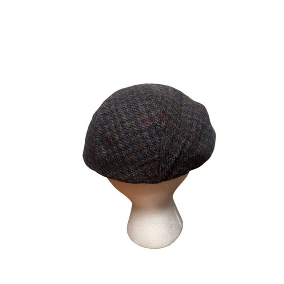 Scala Hat Newsboy Fitted Mens Medium Brown Gray Blue Wool Quilted Vintage Style - Picture 3 of 5